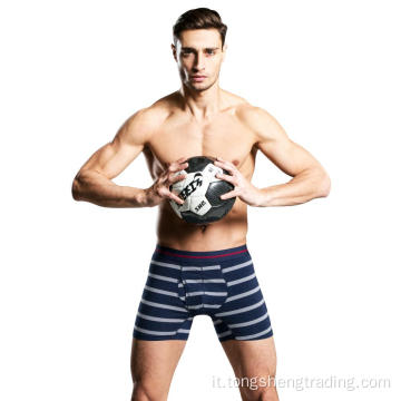 Pantaloncini per pugili per uomo a strisce sportivi sportivi di cotone esteso